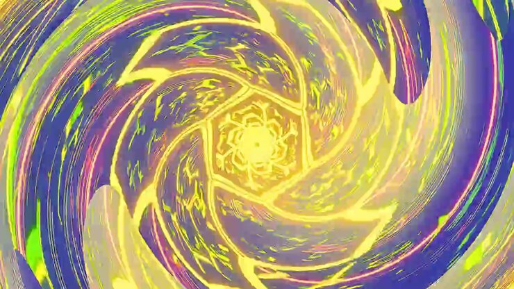 Futuristic Digital Hexagon Pattern Rotating in a Colorful Tunnel