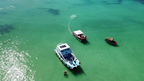 Punta-Cana,-Dominican-Republic-Bávaro-Beach,-Bávaro,-Beach-drone,-boat-on-water