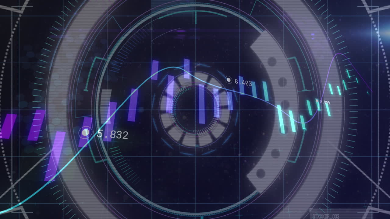 범위 스캐닝과 재무 데이터 처리의 애니메이션