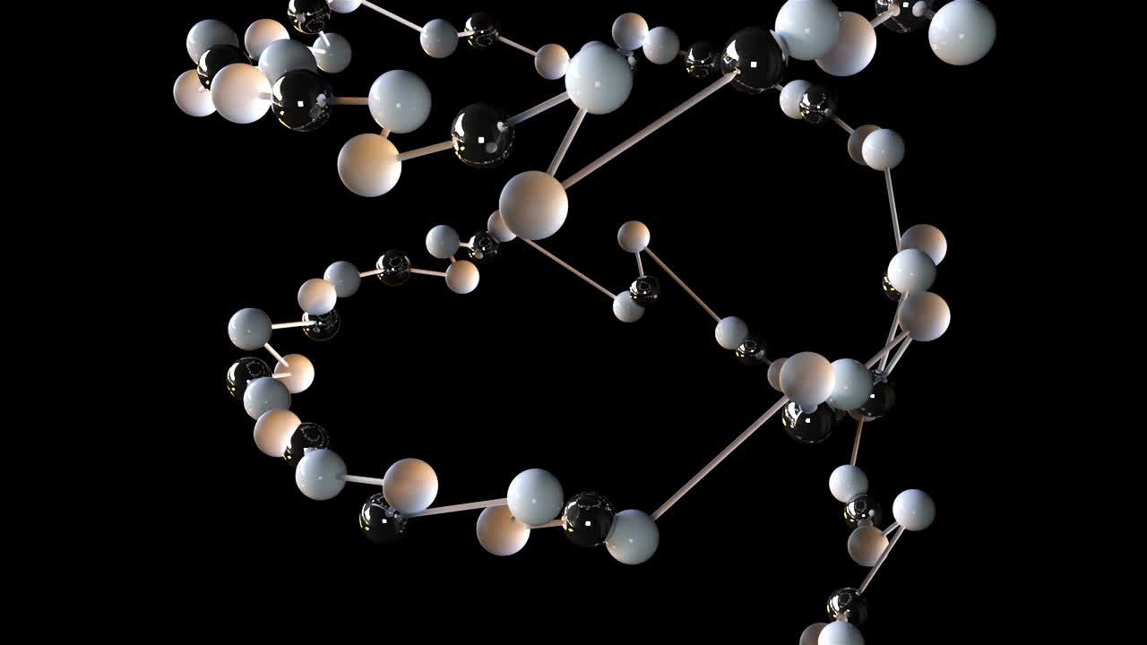 연결된 원자와 분자의 사슬