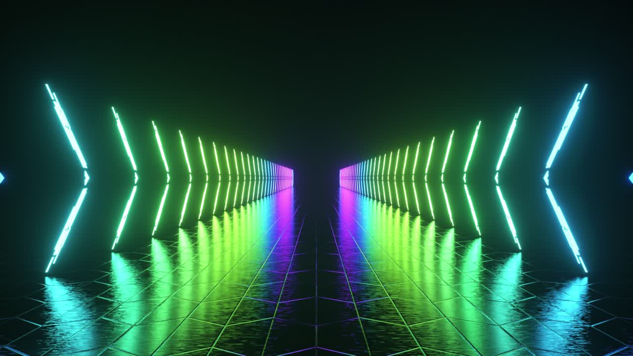 túnel de flecha de neón