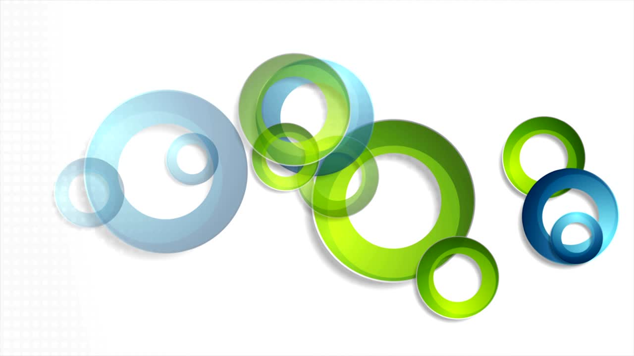 anillos tecnológicos azules y verdes brillantes animación de video