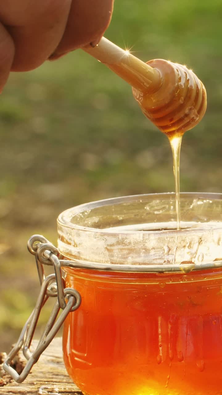 Honey Dipping from Jar