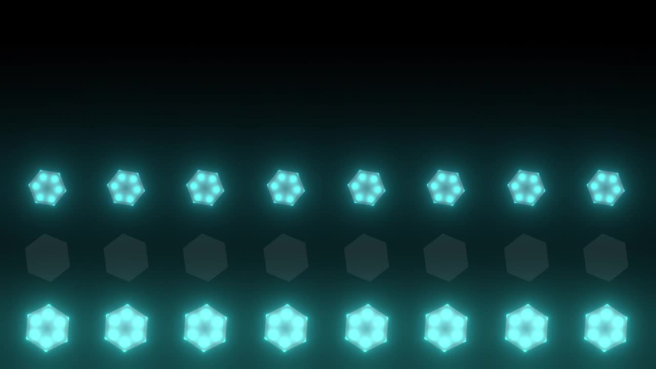 Teal Hexagonal Light Pattern