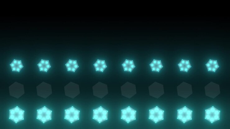 Teal Hexagonal Light Pattern