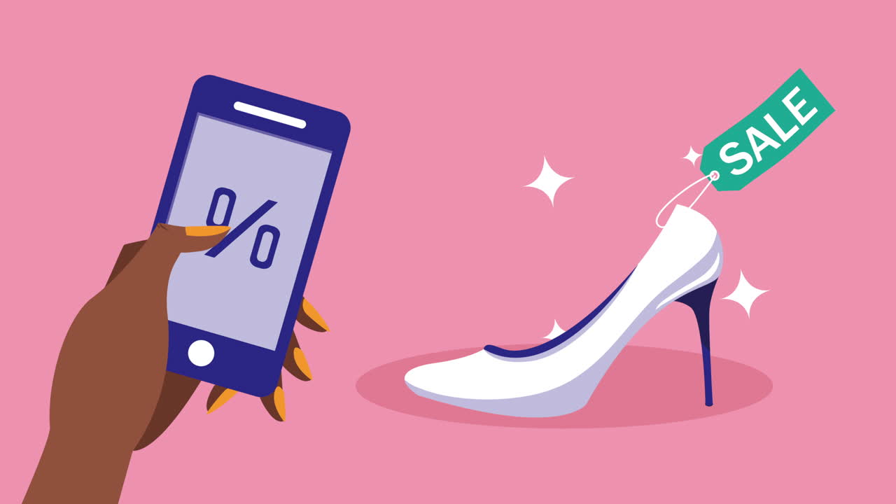 온라인 쇼핑에서 여성의 하이힐을 판매하고 있습니다.