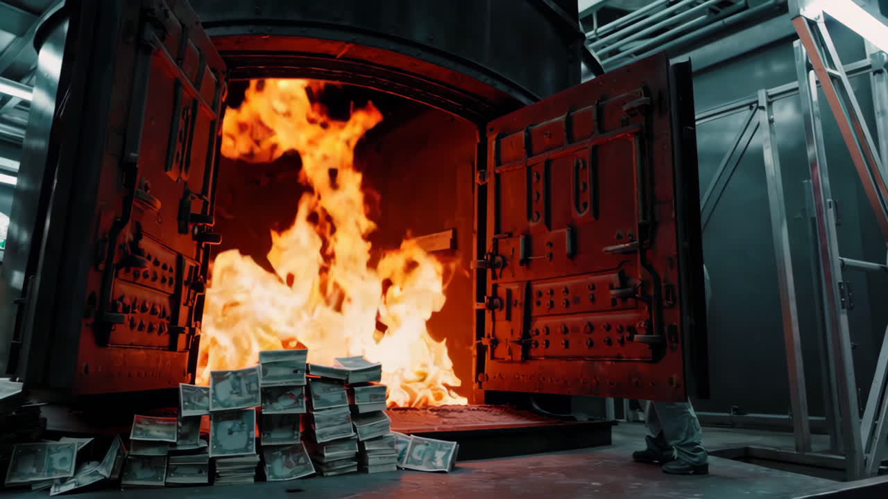 Burning Money in Industrial Furnace