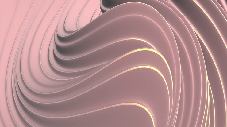 Abstract 3D Rendered Pink and Gold Waves