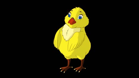 el pollo amarillo se pone de pie y se sacude (alfa mate)