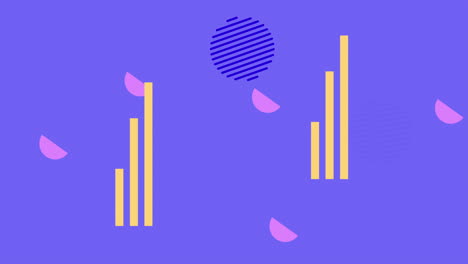 colors lines and geometric figures in lilac background animation