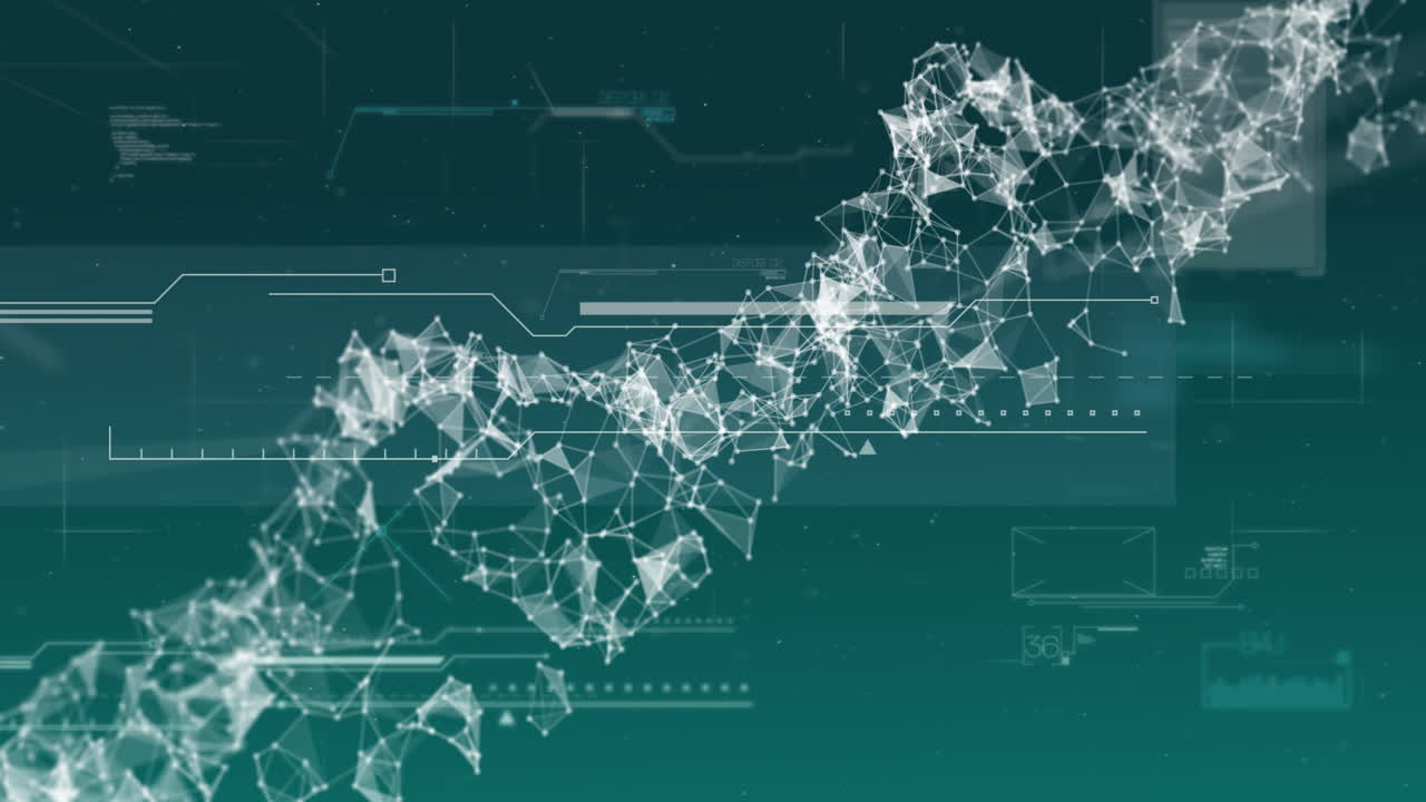 파란색 배경에서 데이터 처리에 대한 dna 가닥의 애니메이션