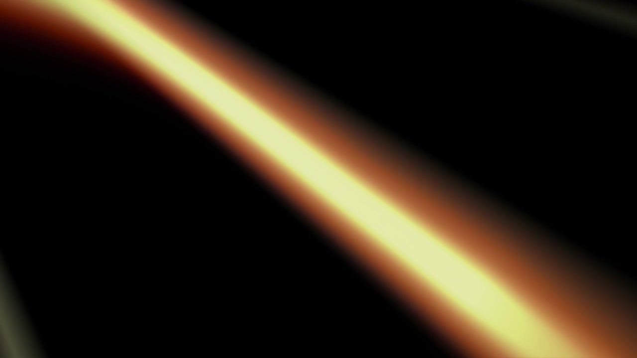 Raggi di luce dorati astratti in movimento su sfondo nero