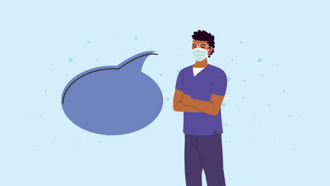 professional doctor wearing medical mask