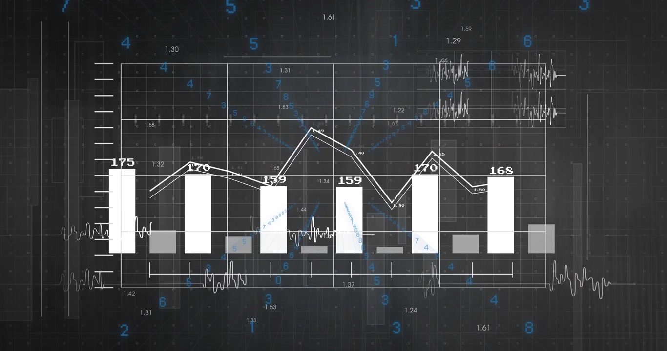 On startup animated bar line chart expanding bars shifting graph illustrating dynamic data trends