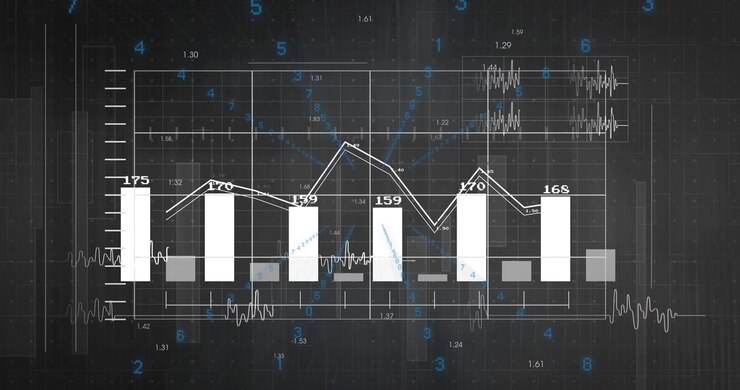 On startup animated bar line chart expanding bars shifting graph illustrating dynamic data trends