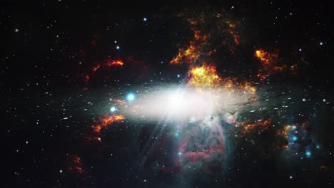 galaxy, animation of milky way in the space