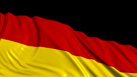 german flag in slow motion. the flag develops smoothly in the wind