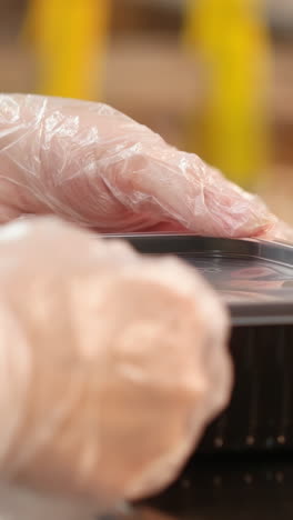 prepared meal in plastic container