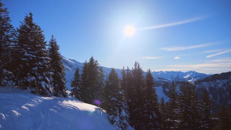 Skigebiet-In-Den-Schweizer-Alpen-Mit-Personen--Und-Sesselbahnen-Im-Winterskigebiet-Beckenried