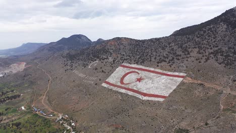 the giant trnc flag in the besparmak mountains of northern cyprus