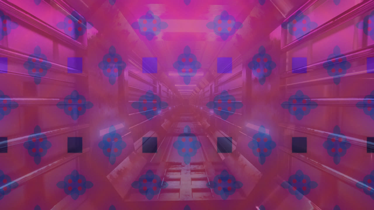 animación de formas en movimiento sobre un túnel digital