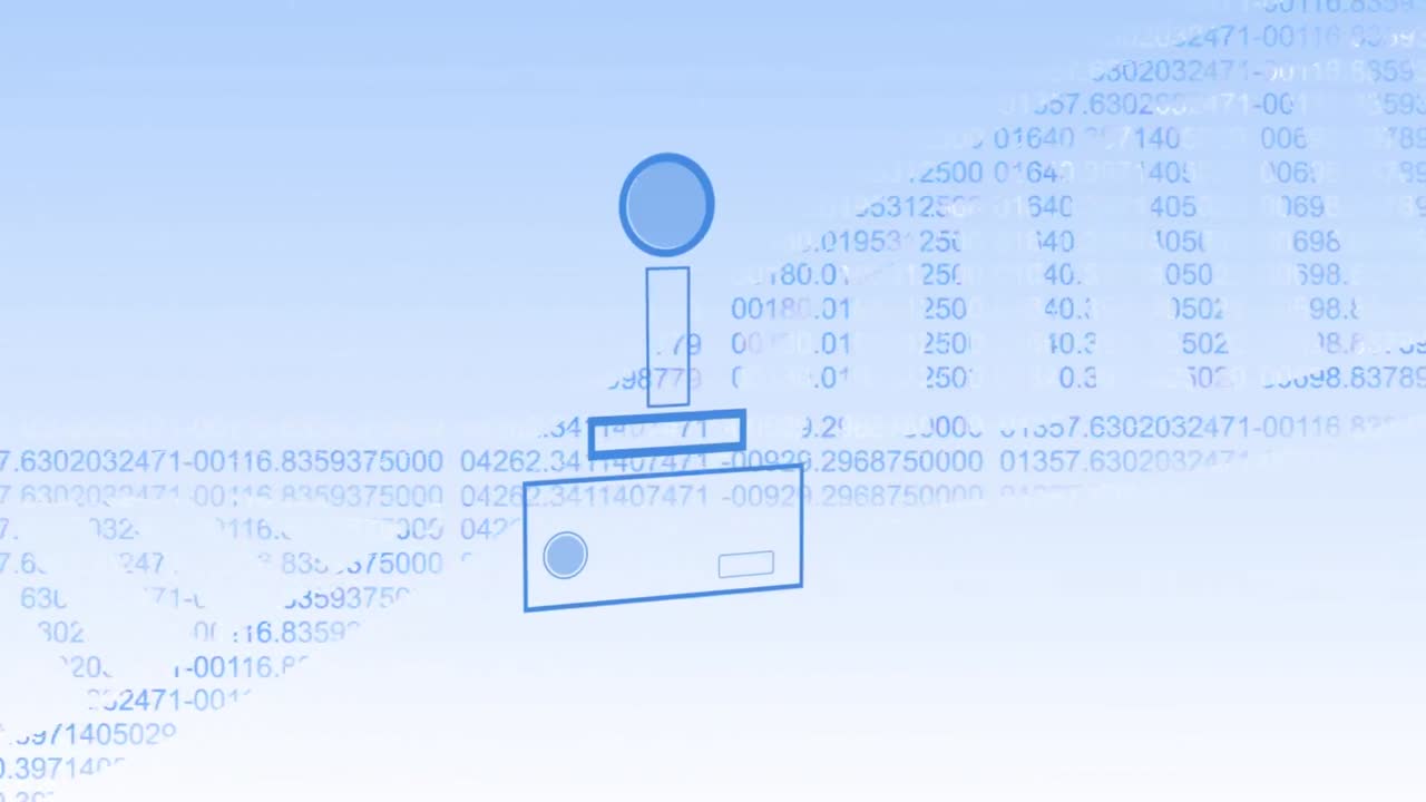 밝은 파란색 배경에 전자 장치와 dna의 애니메이션