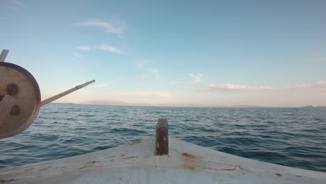 point of view from inside of a sailing fishing boat