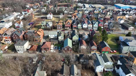 rundown housing in steel, blue collar community in america