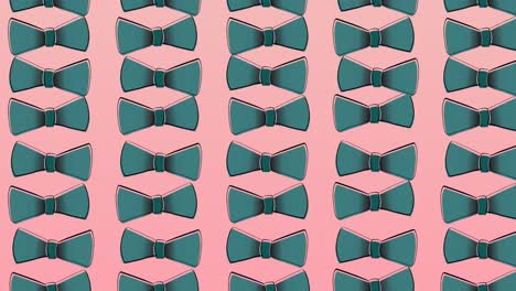 Animation-of-bow-ties-floating-over-pink-background