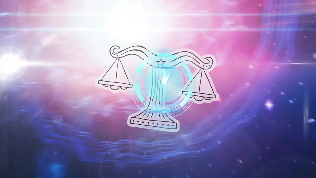 시계 이동에 대한 별자리 기호의 애니메이션.