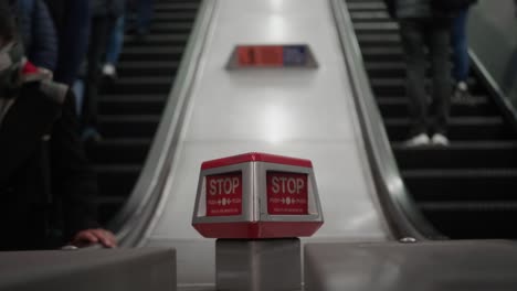 Stop sign near underground station
