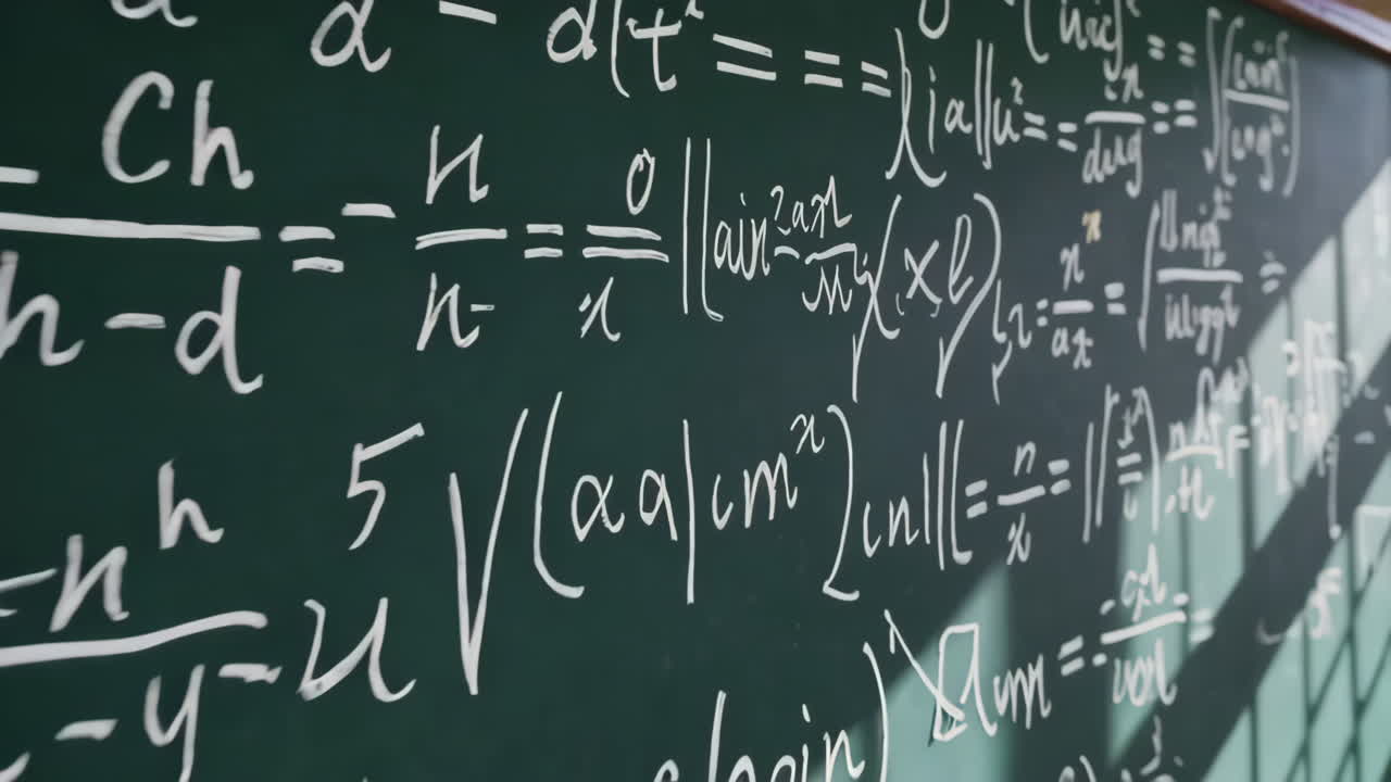 ecuaciones matemáticas en la pizarra en el aula
