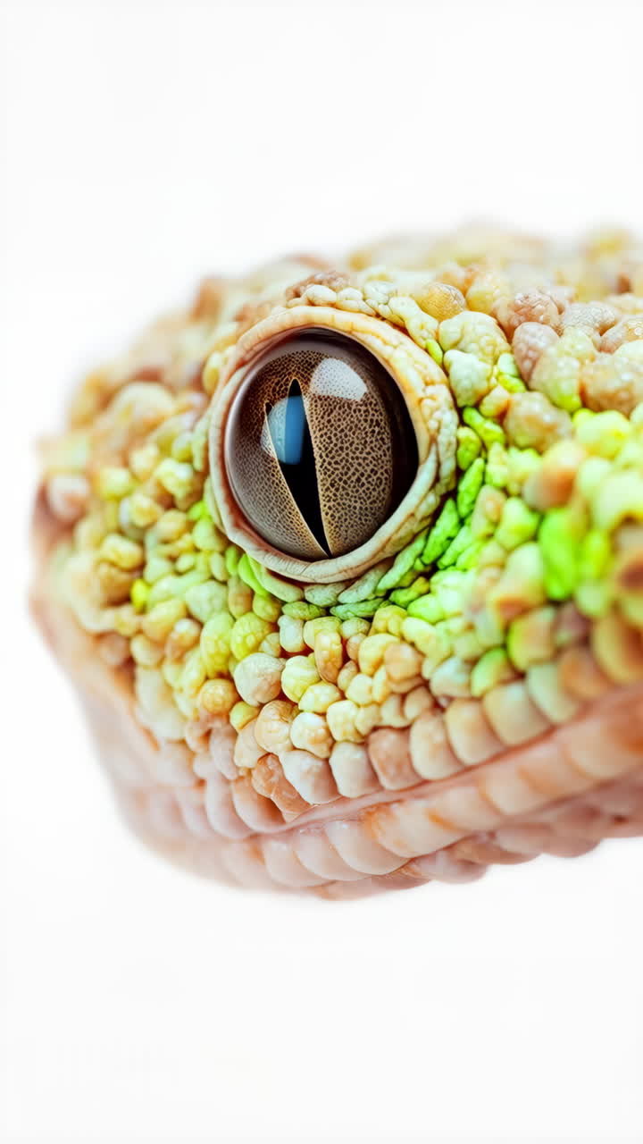 Close-up shots of a gecko's head and eye