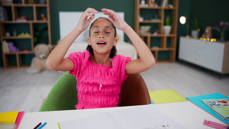 girl relaxing in chair