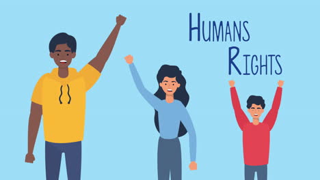 human rights animation with people protesting