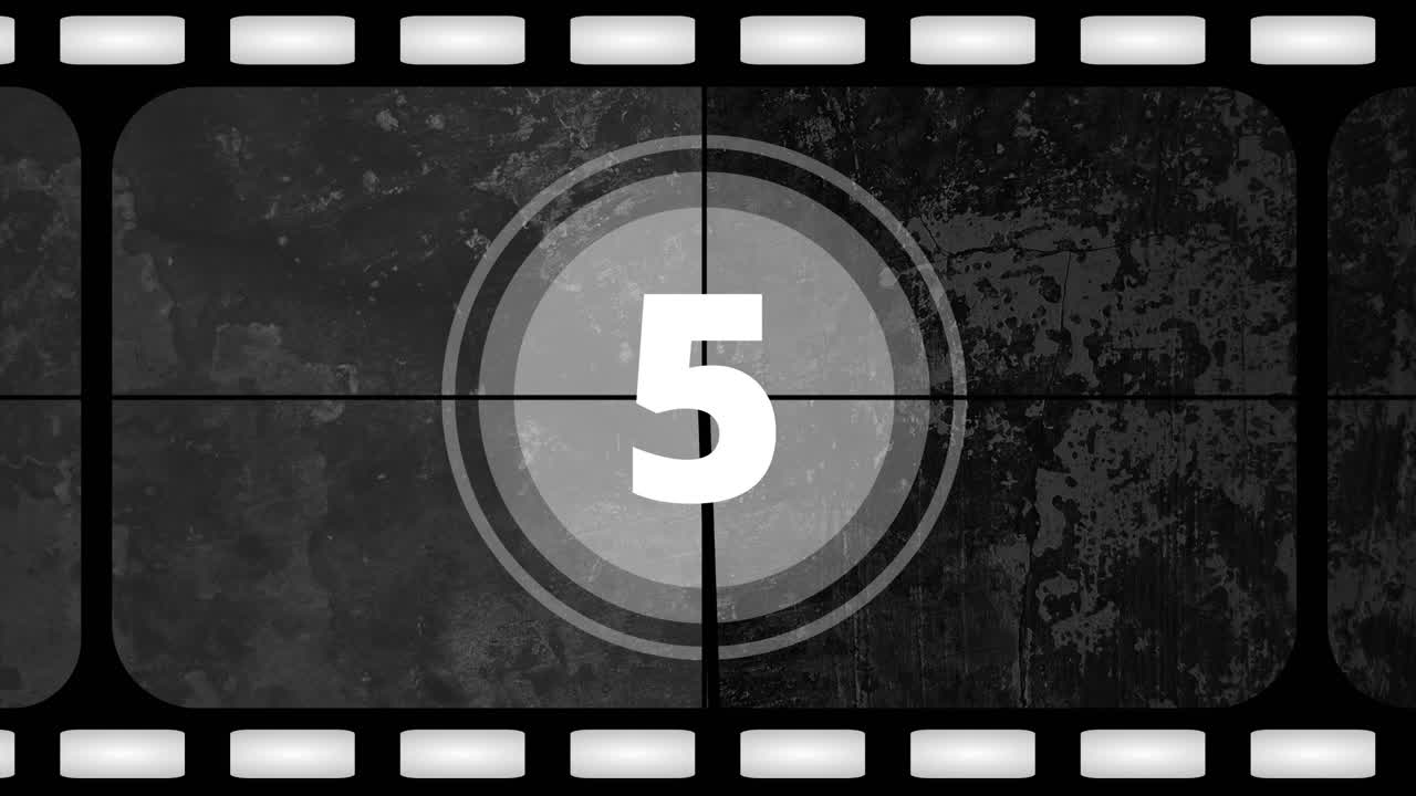 Classic Black and White Film Strip Countdown