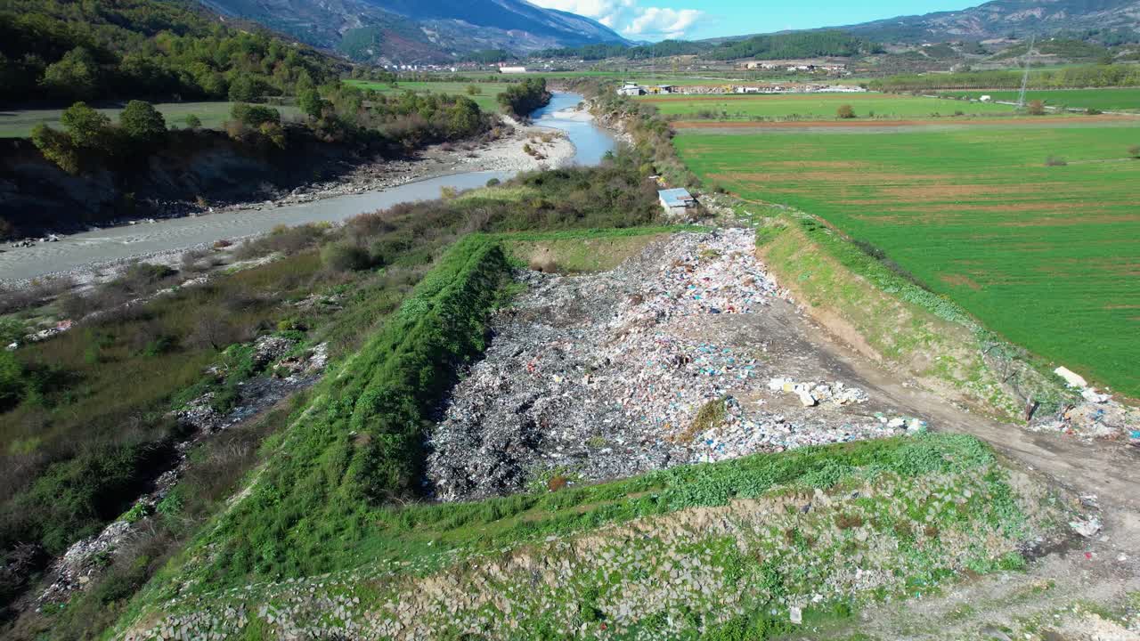 Landfill on Vjosa River Banks: Urban Waste Polluting Protected Natural Park, Albania Environmental Crime