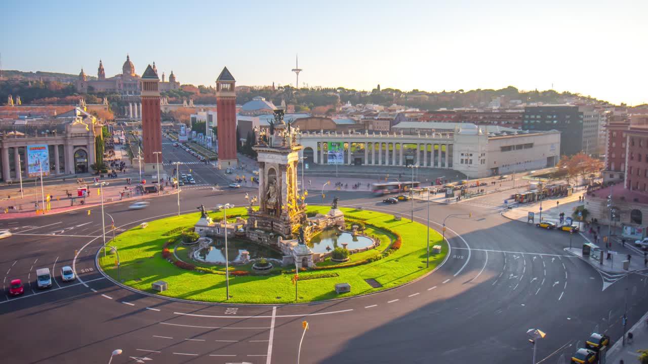 라이트 플라카 드 에스파나 스어 4k 타임 스 바르셀로나