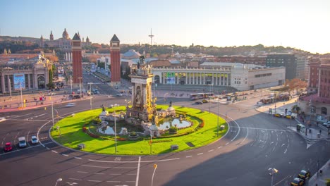 luz del sol plaza de españa plaza 4k lapso de tiempo barcelona españa