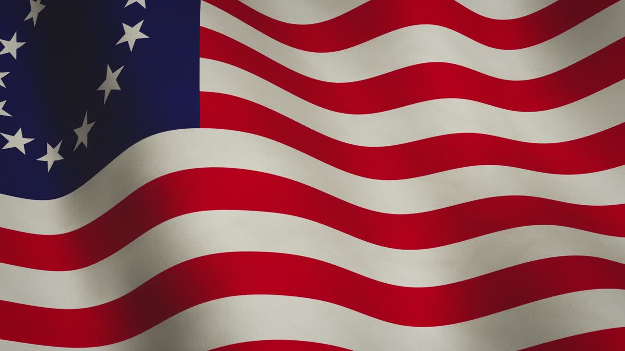 la bandera de betsy ross que vuela representa la libertad y la libertad - bucle de animación sin costuras