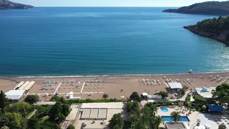 la playa del mar vuela sobre el mar en un día soleado