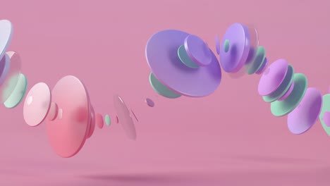 círculos abstractos en color pastel renderizado en 3d