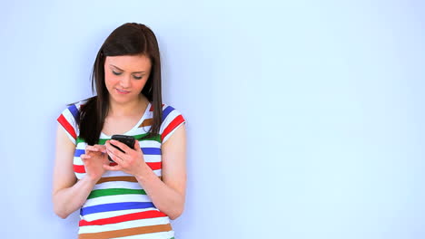 woman walking and texting