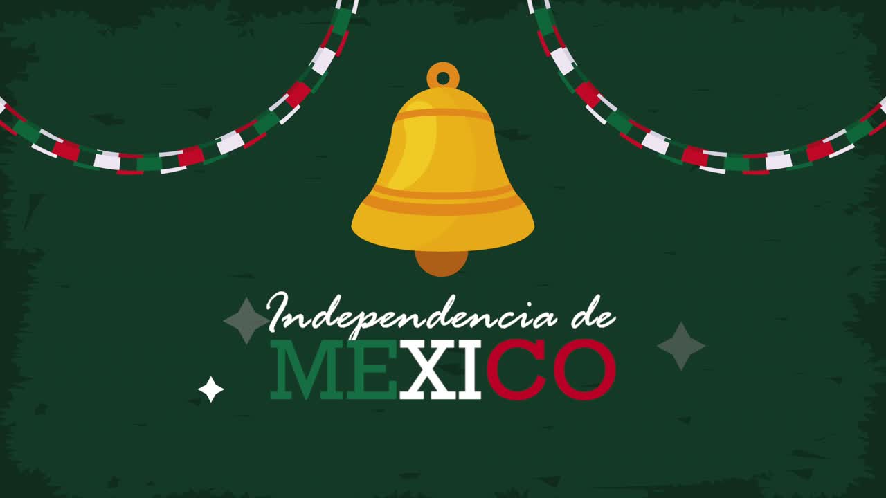 independencia de mexico lettering with bell
