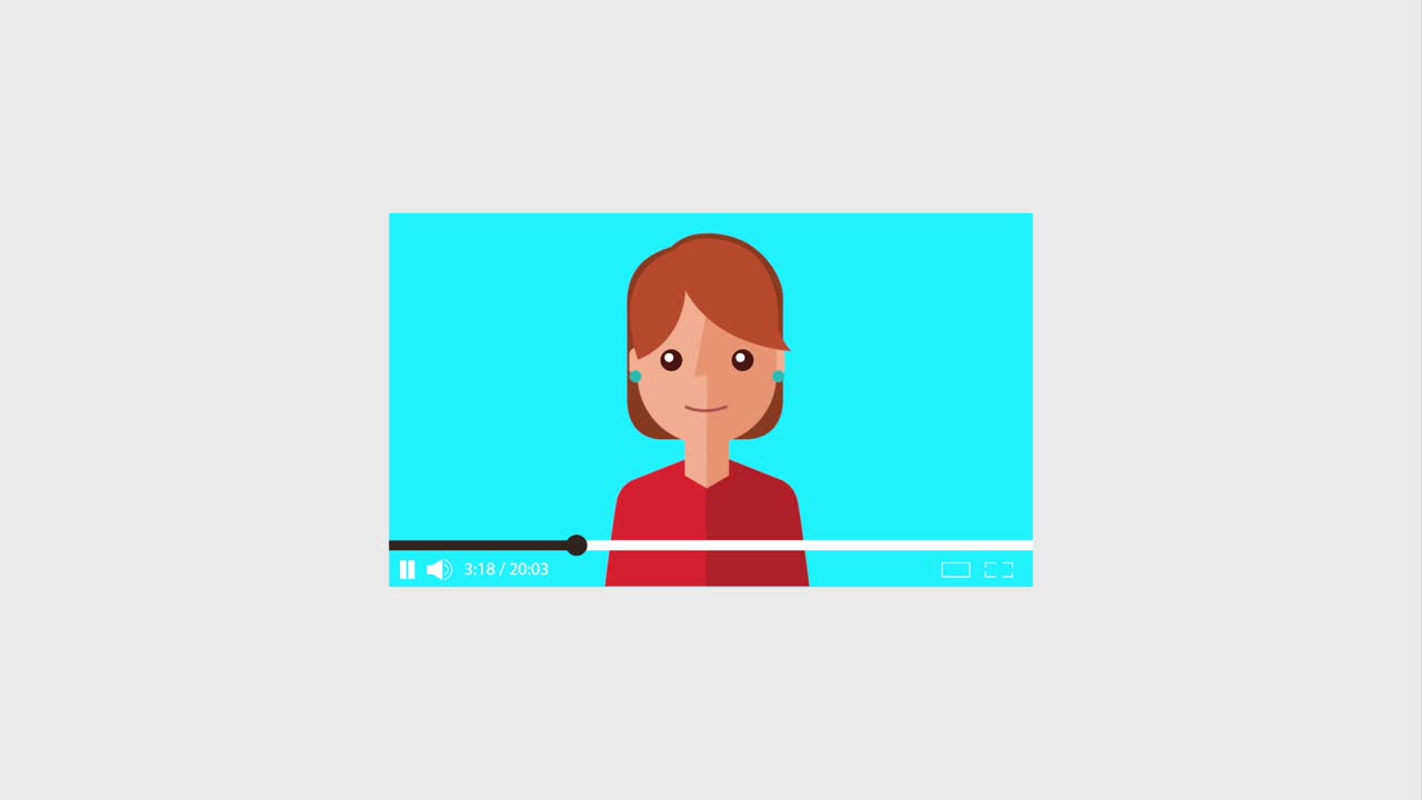 young cartoon woman happy talking