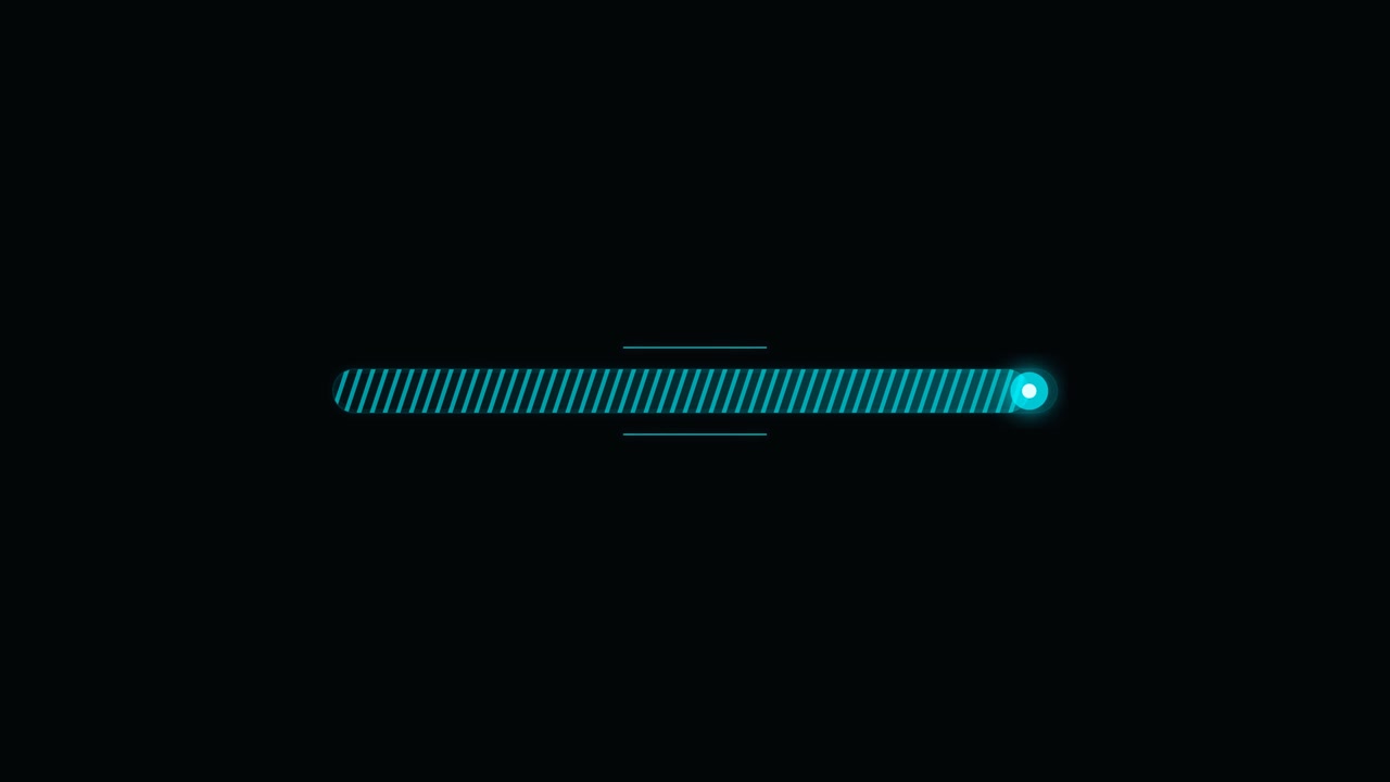 Digital Loading Progress Bar Animation on Black Background