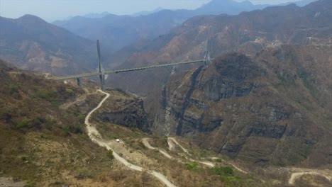 The-Baluarte-Bicentenario-bridge-is-a-cable-stayed-bridge-located-in-the-Sierra-Madre-Occidental-on-the-border-of-the-states-of-Durango-and-Sinaloa,-on-the-Durango-Mazatlán-highway,-in-Mexico