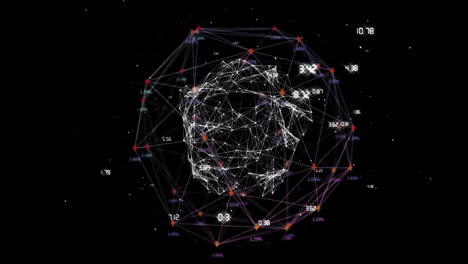 Animation-Der-Datenverarbeitung-Und-Globus-Auf-Schwarzem-Hintergrund