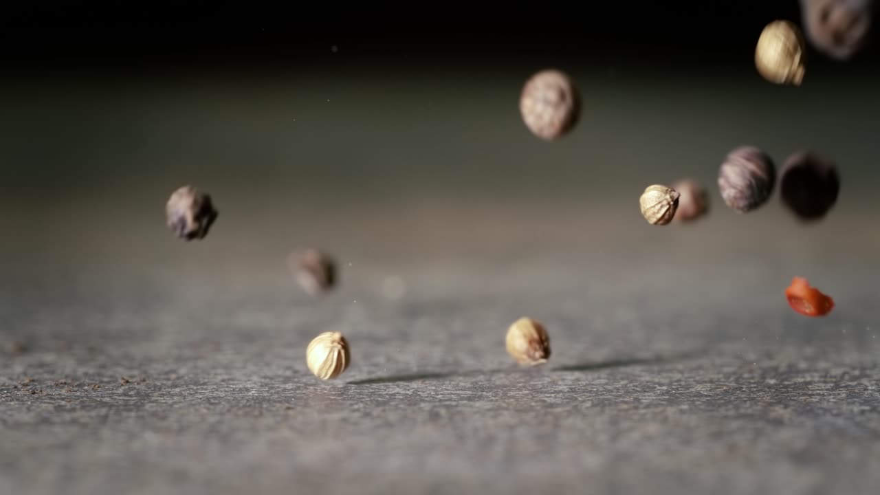 슈퍼 슬로우 모션으로  ⁇ 은 후추  ⁇ 어리 드라이  ⁇ 스 후추  ⁇ 어리 클로즈업