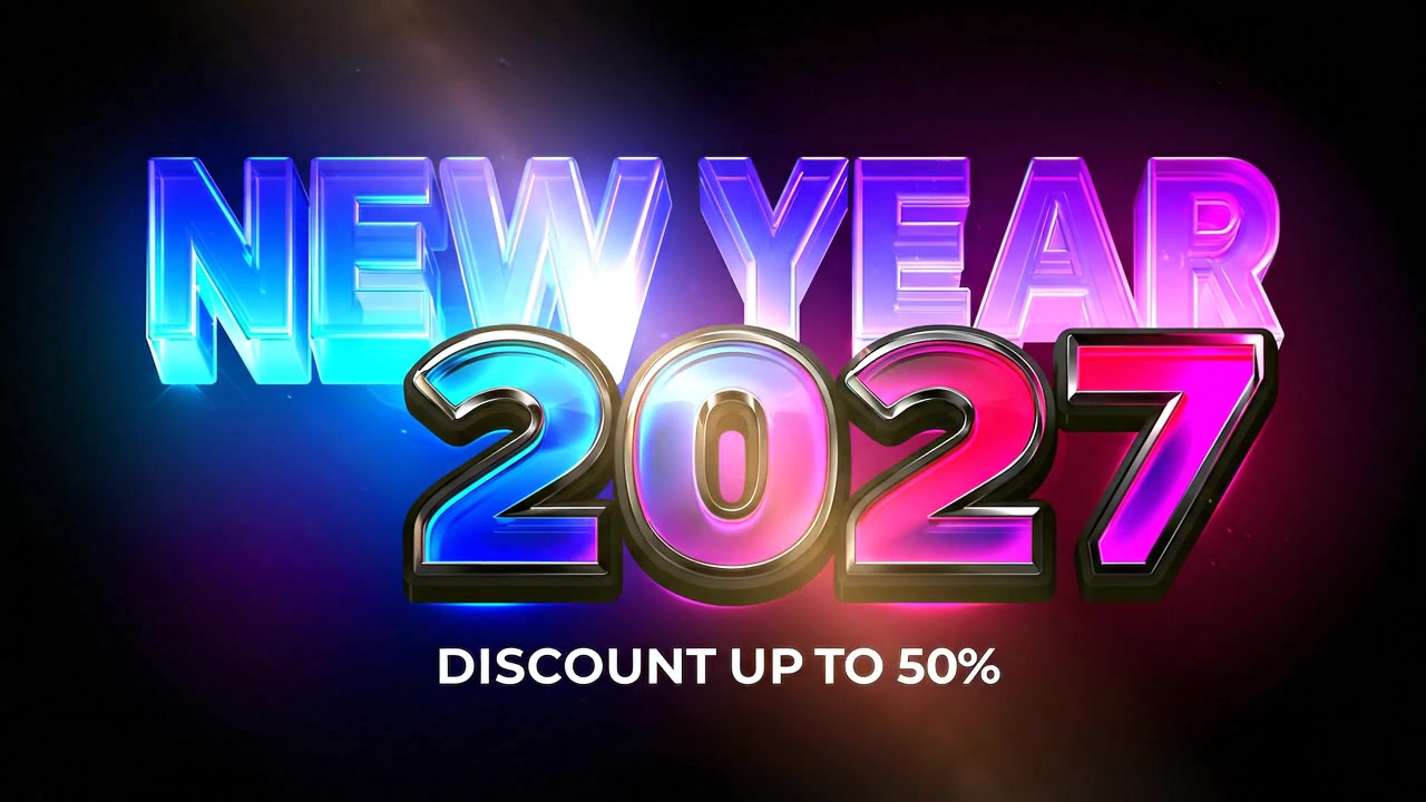 Grafica Promozionale Capodanno 2027 con Offerta di Sconto